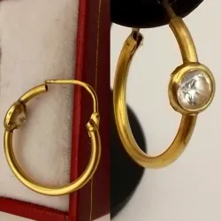 Argollas de tubo fino con circón cierre africano #2