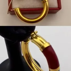 Argollas Lisas Combinadas Con Color Azul y Rojo