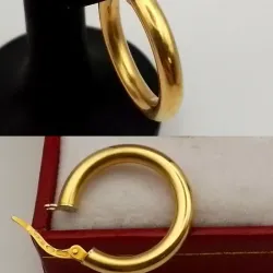 Argollas lisas de tubo fina con cierre italiano