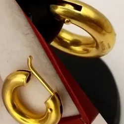 Argollas lisas de tubo gordo con cierre italiano #1