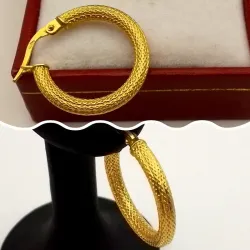 Argollas nevadas enteriza de tubo fino con cierre italiano #2