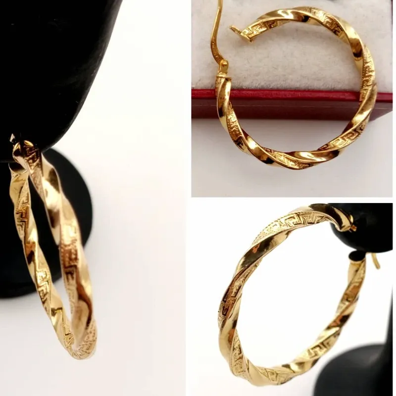 Argollas Originales 10K Versace Torcida Número 4