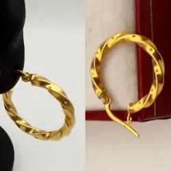 Argollas torcidas estilo melcocha con cierre italiano