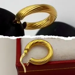 Argollas torcidas tubo fino con cierre italiano