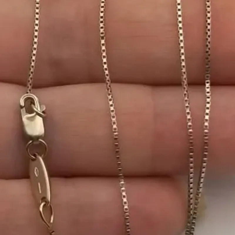 Cadena De Oro Blanco Ajustable con Dije