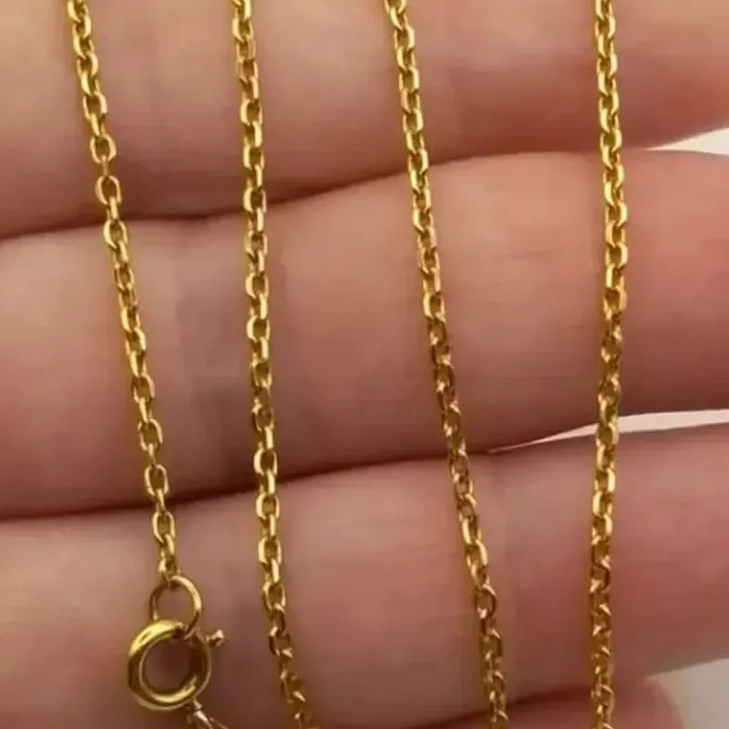 Cadena eslabón circular 18K