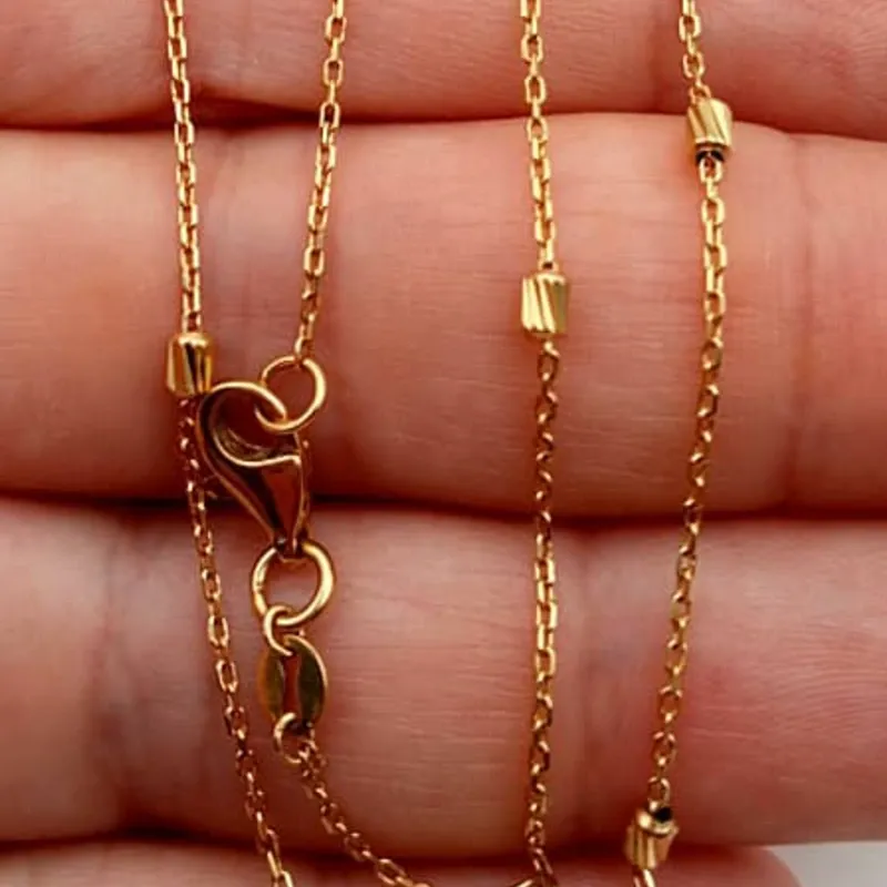 Cadena Original 14K Exclusiva con Barritas de adornos