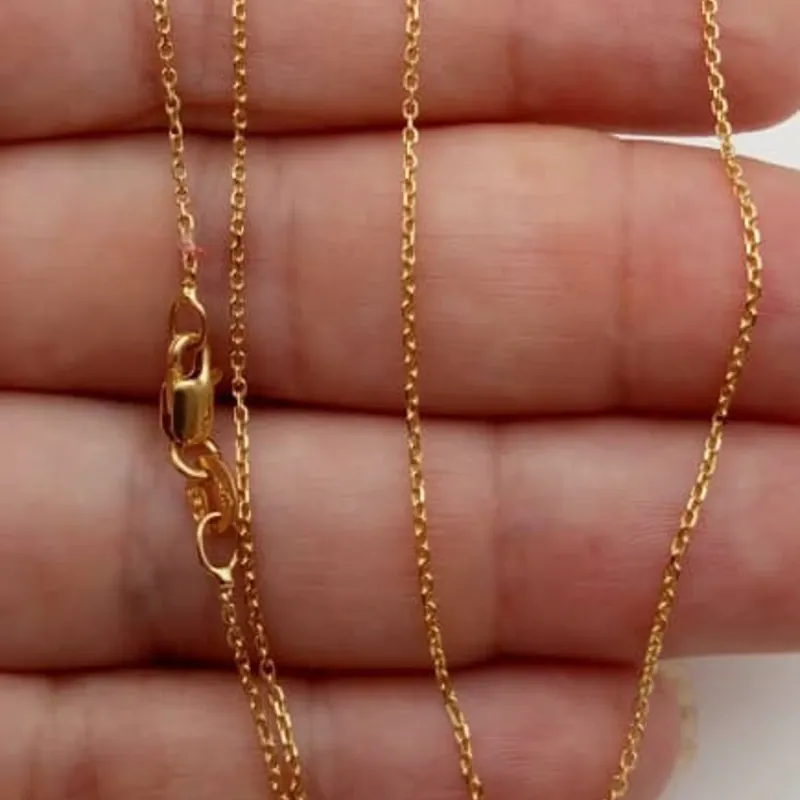 Cadena Original 14K linda sencilla corta
