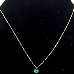 Cadena Sencilla Con dije Corazón Azul Exclusiva Ajustable