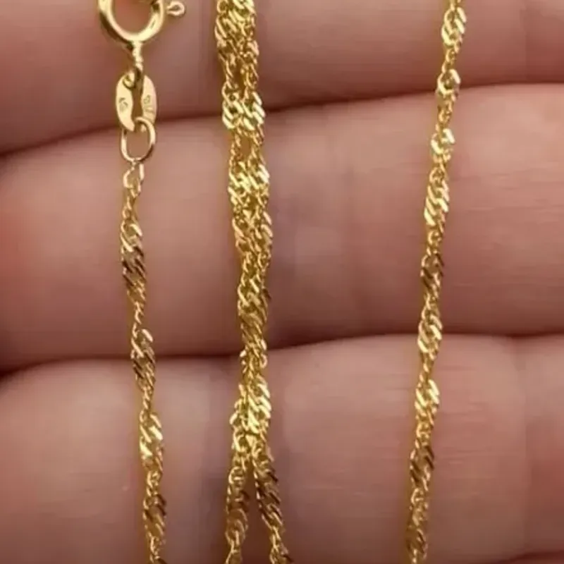 Cadena Torcida Maciza Trenzada Corta