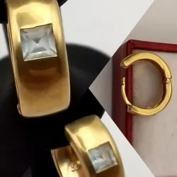 Conchas macizas con circón blanco baguette