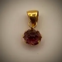 Dije Con Circón Redondo Rosada