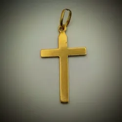 Dije crucifijo plano y liso