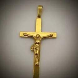 Dije de crucifijo plano con Jesús