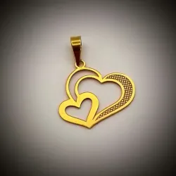 Dije De Dos Corazones Intercalados