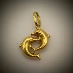 Dije De Dos Delfines Entrelazados