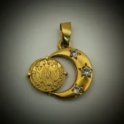 Dije de luna con medalla