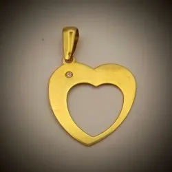 Dije Forma De Corazón Calado Con Brillo