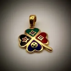 Dije Hoja Trébol Con Colores