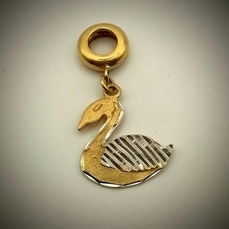 Dije Original 10K Combinado en Forma de Cisne 🦢
