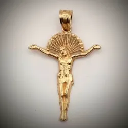 Dije Original 14K Exclusivo En forma de Cruz con Jesús