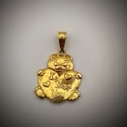 Dije Original 14K Exclusivo Forma de Oso Plano