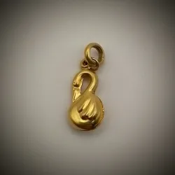 Dije Original 14K Forma de un Cisne en Relieve