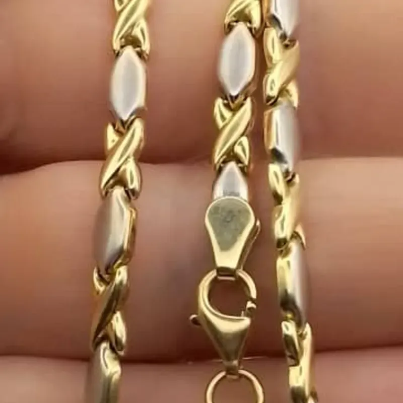 Gargantilla Combinada Oro Blanco y Amarillo