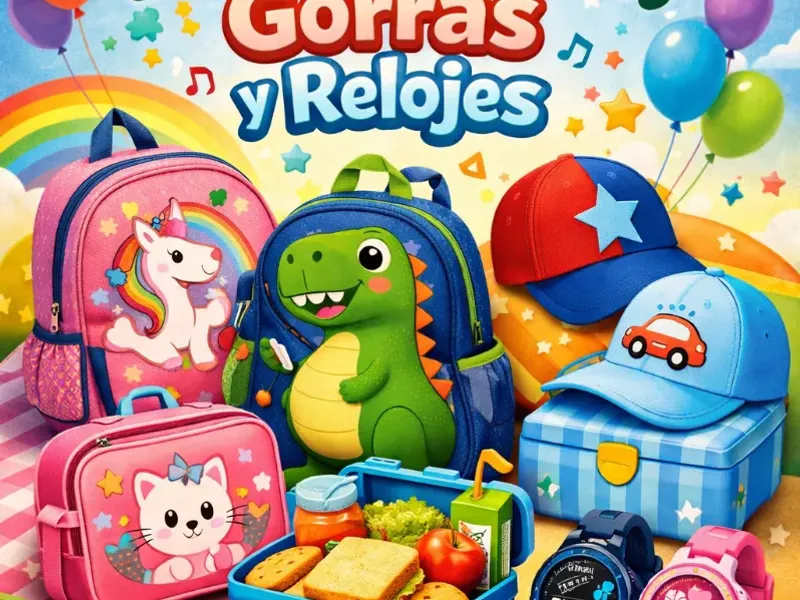 Mochilas, merenderos, gorras y relojes de niñ@s