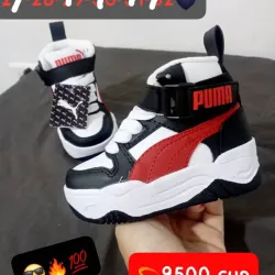 BOTA PUMA NEGRO, ROJO Y BLANCO