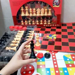 JUEGO TRES EN 1 , Ajedrez+Damas+Ludo parchis