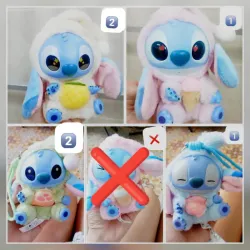Peluchito stich labubu llavero con comidita