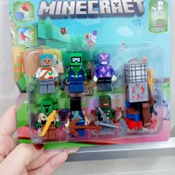 SET  6 PERSONAJES CON ACCESORIOS) MY WORLD MINECRAFT