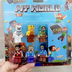 SET  6 PERSONAJES CON ACCESORIOS) MY WORLD MINECRAFT