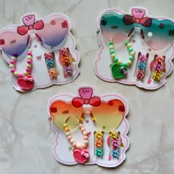 Set de gafas, pellizcos y pulsera para niñas