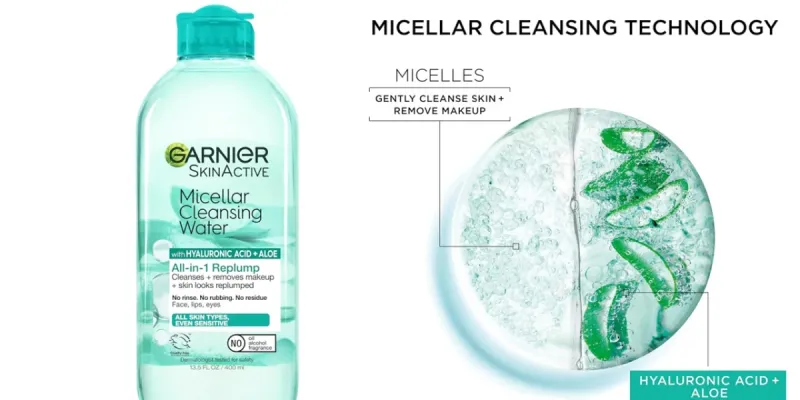 Agua micelar con ácido hialurónico y Aloe Vera