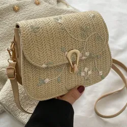 Bolso beige con flores