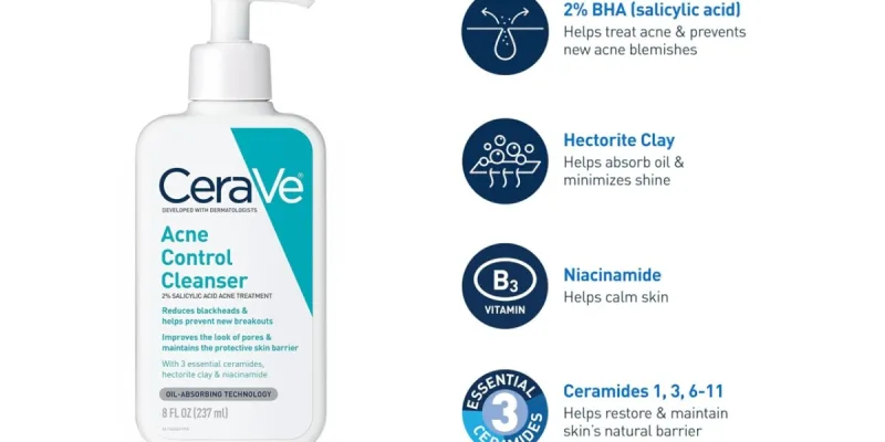 Limpiador facial para piel con acné