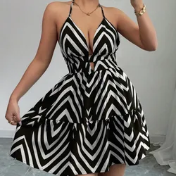 Vestido corto de rayas