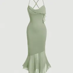 Vestido de cóctel verde