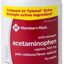 Acetaminophen 500 mg Extra Strength 600 Caplets