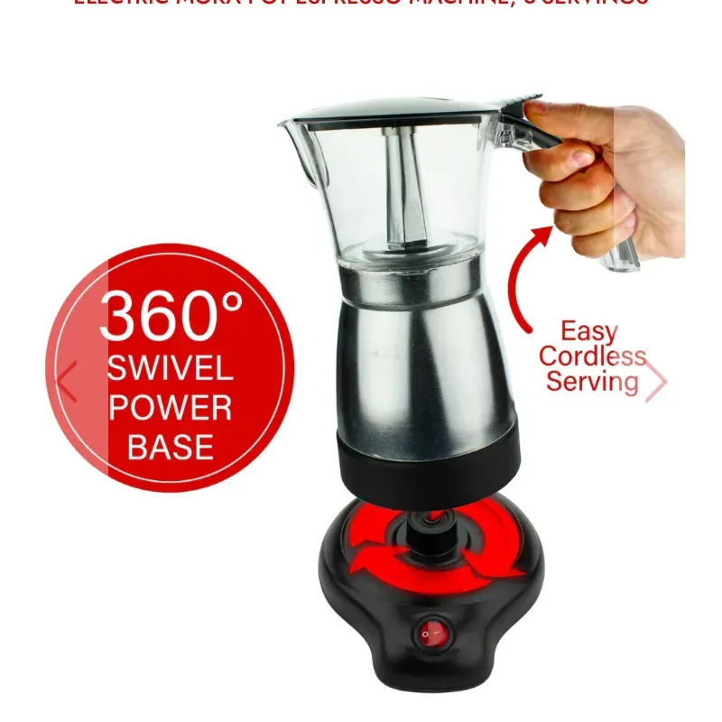 Cafetera eléctrica plateada