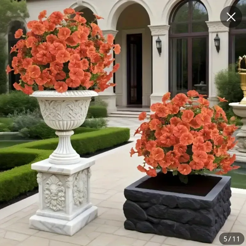 Campanilla con flores naranjas