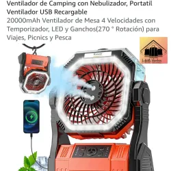Ventilador Recargable con Nebulizador