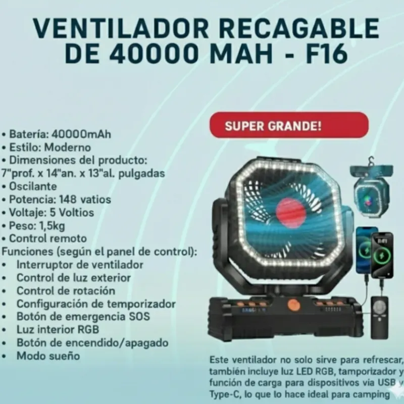Ventilador recargable 
