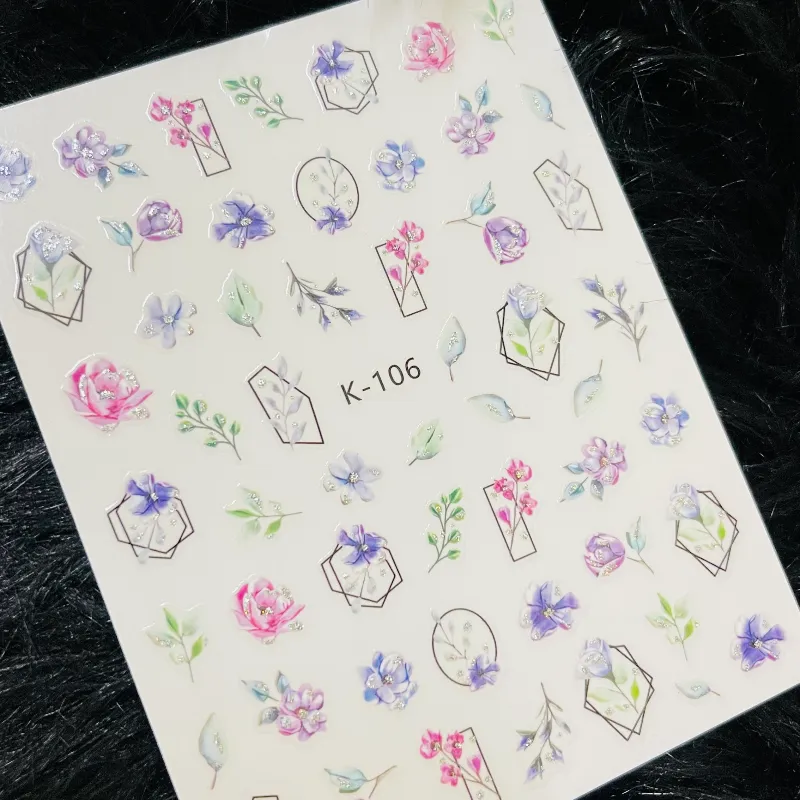 Calcomanía flores lila 