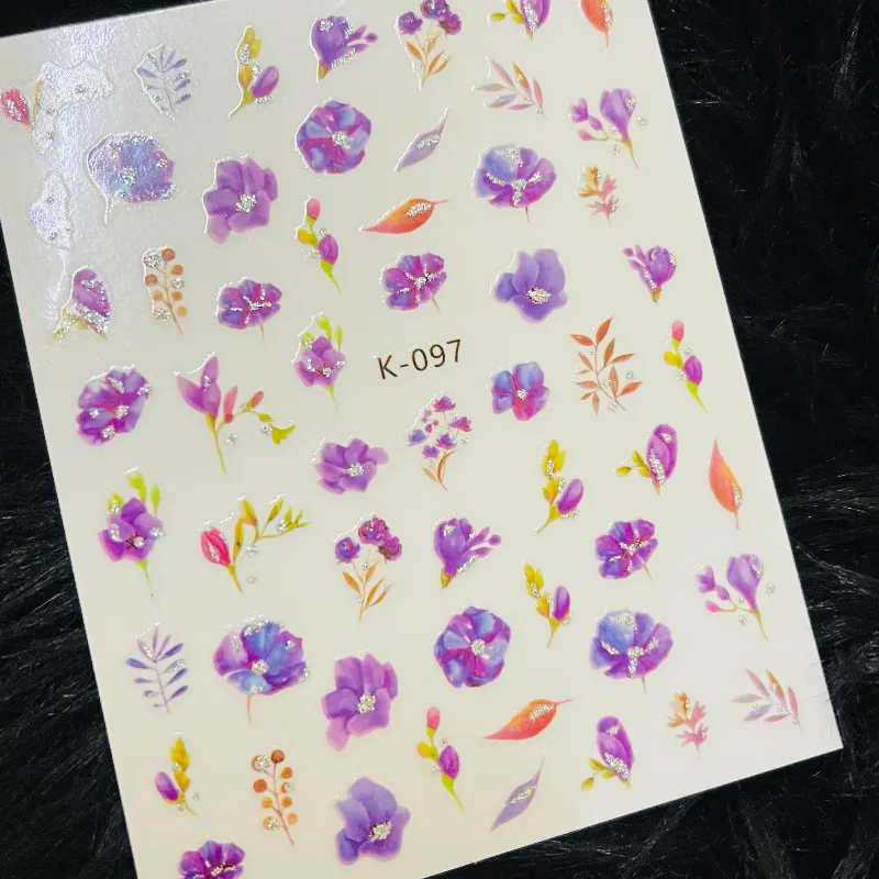 Calcomanía flores malvas 