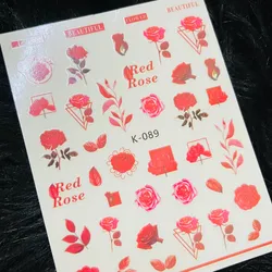 Calcomanía flores rojas 