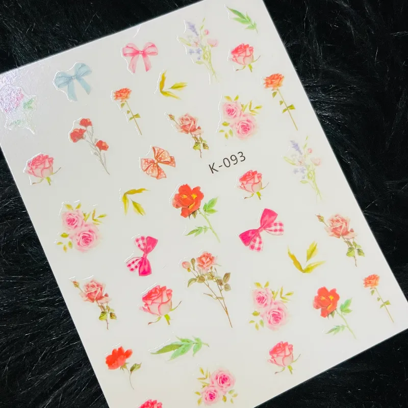 Calcomanía flores y lazos 