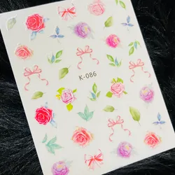 Calcomanía flores y lazos 